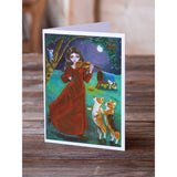 Fairy Moon Dance With Corgi Greeting Cards And Envelopes Pack Of 8
