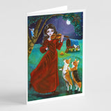 Fairy Moon Dance With Corgi Greeting Cards And Envelopes Pack Of 8