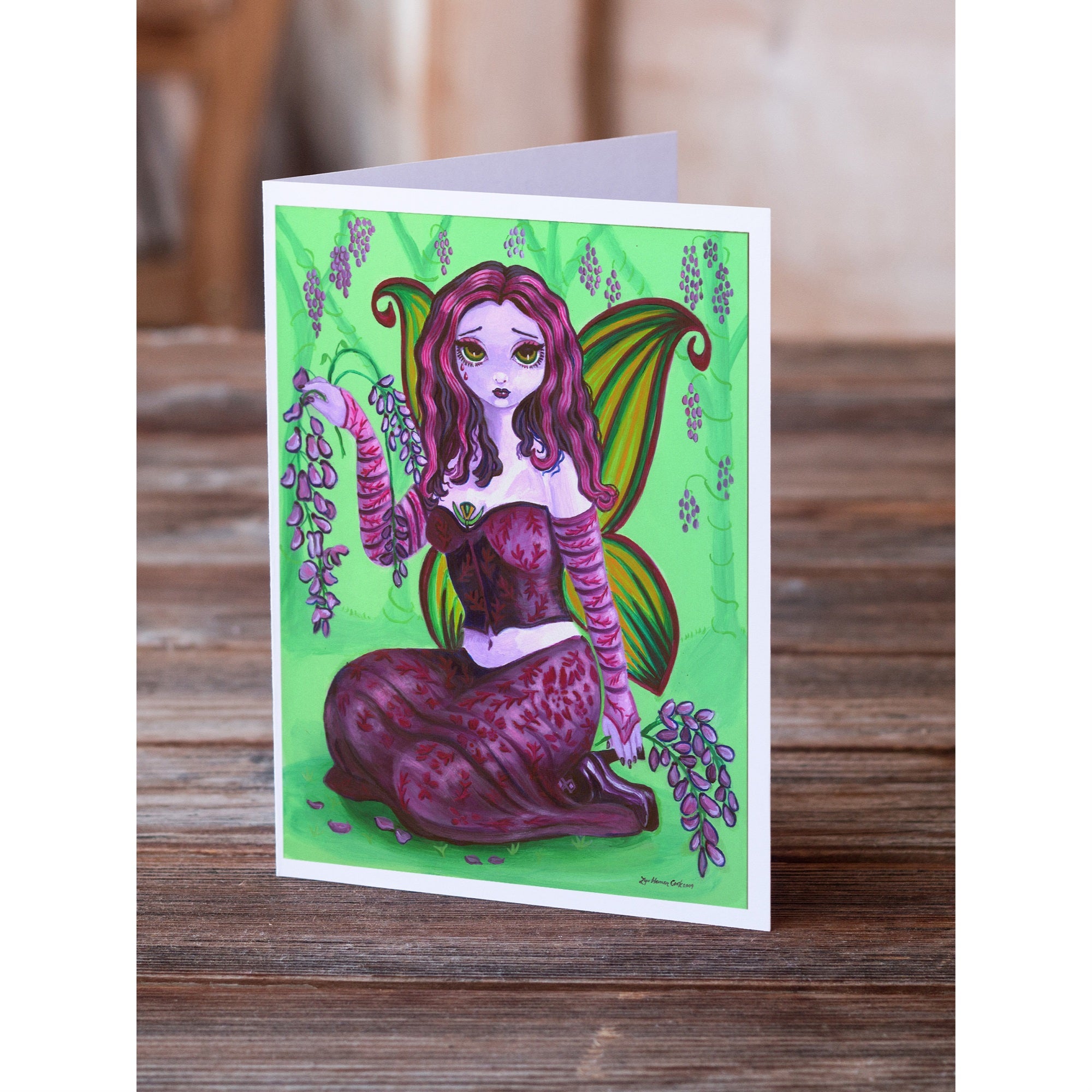 Fairy Lady Wisteria Greeting Cards And Envelopes Pack Of 8