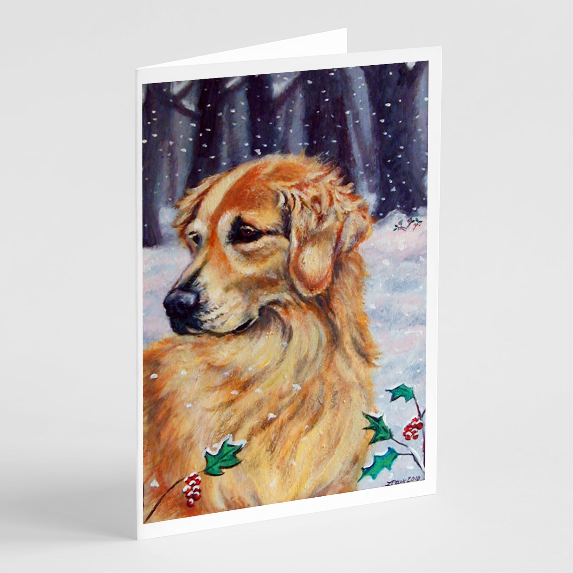 Golden Retriver Holly Greeting Cards And Envelopes Pack Of 8