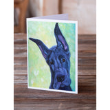 Great Dane Midnight Puppy Greeting Cards And Envelopes Pack Of 8