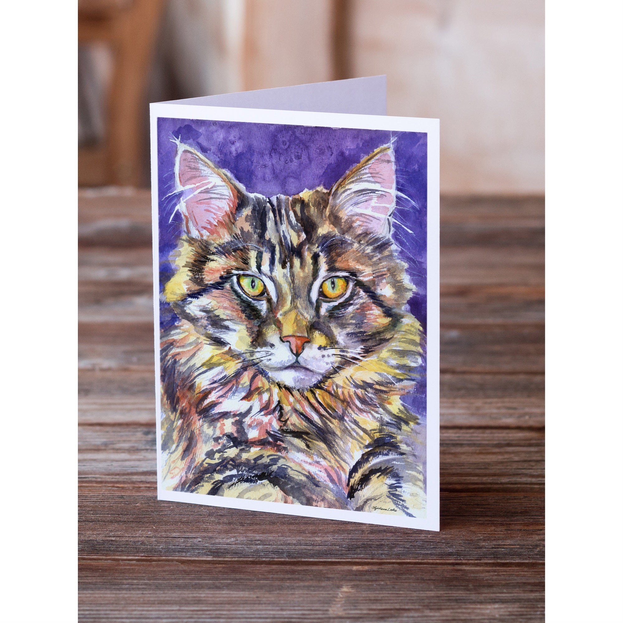 Maine Coon Sassy Greeting Cards And Envelopes Pack Of 8