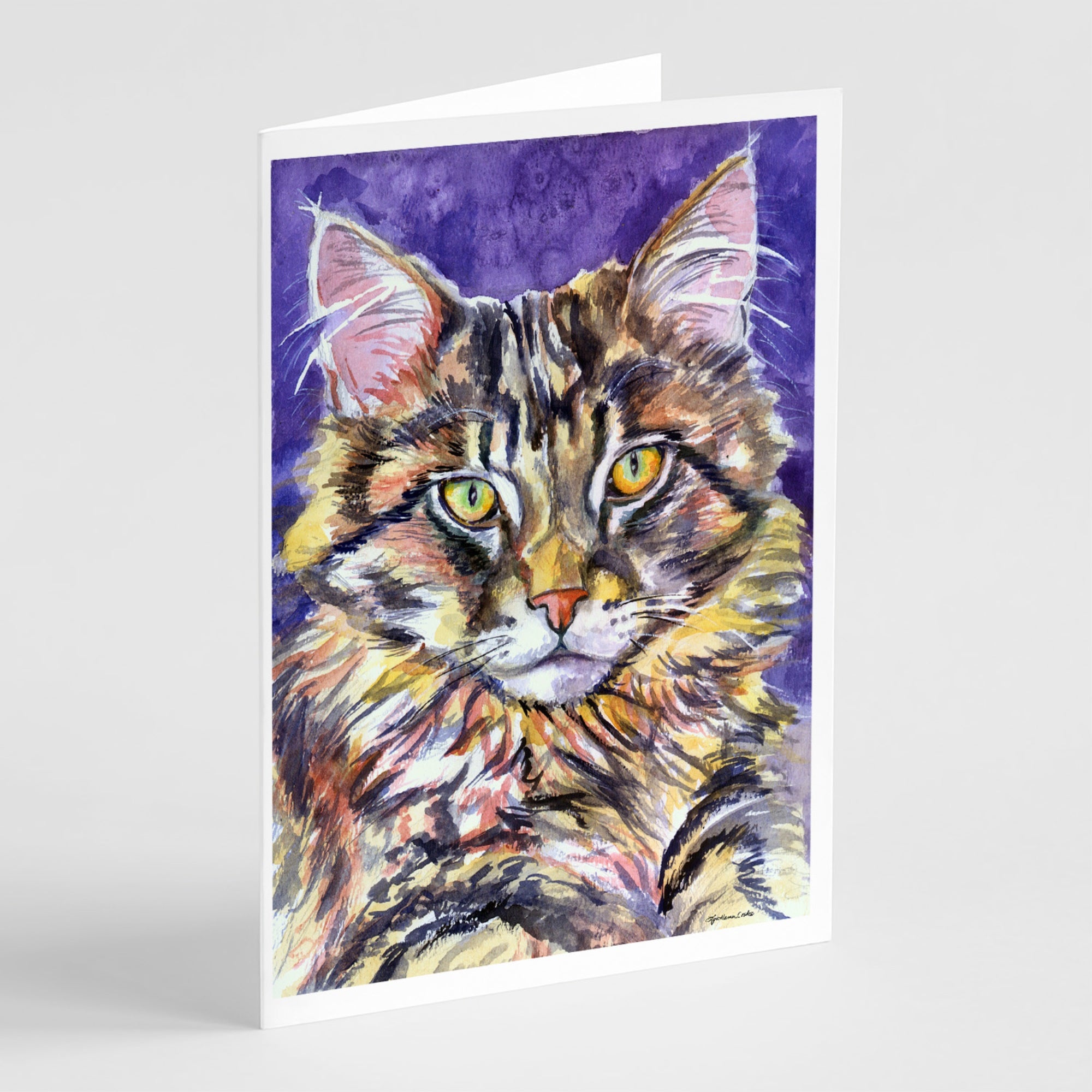 Maine Coon Sassy Greeting Cards And Envelopes Pack Of 8