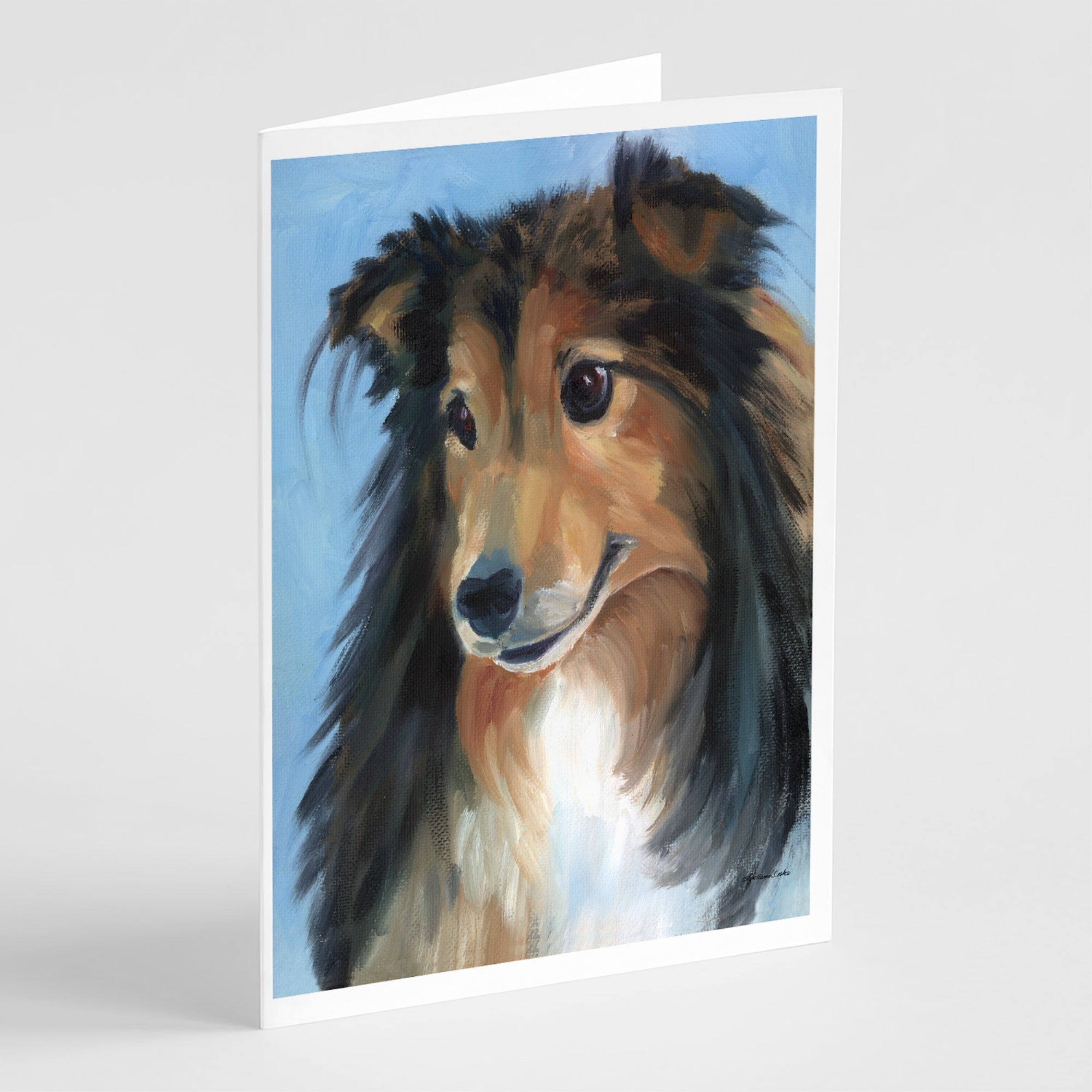 Sheltie Good Boy Greeting Cards And Envelopes Pack Of 8