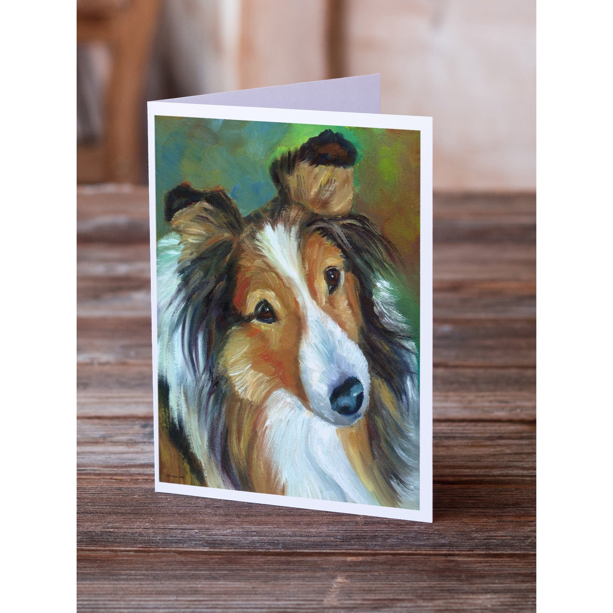 Sheltie Curiosity Greeting Cards And Envelopes Pack Of 8