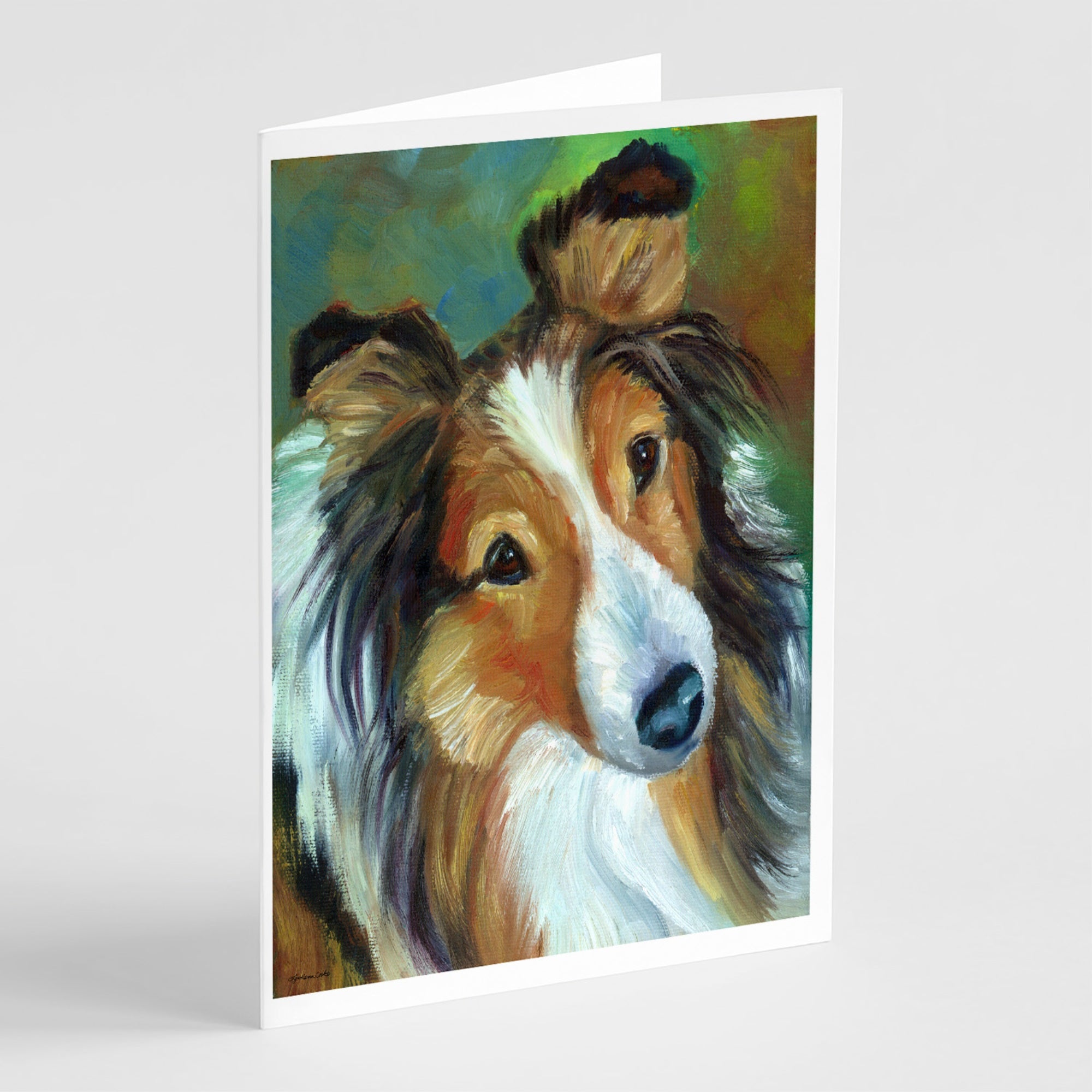 Sheltie Curiosity Greeting Cards And Envelopes Pack Of 8