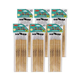 Flat Tip Easel Paint Brushes, 1/4, 12 Per Set, 6 Sets