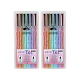 LePen Flex Marker, Brush Tip, Pastel, 6 Per Set, 2 Sets