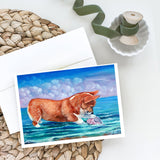 Corgi Sea Shell Find Greeting Cards And Envelopes Pack Of 8
