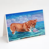 Corgi Sea Shell Find Greeting Cards And Envelopes Pack Of 8