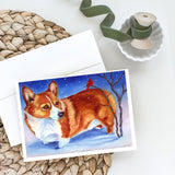 Corgi Cardinal Buddy Greeting Cards And Envelopes Pack Of 8