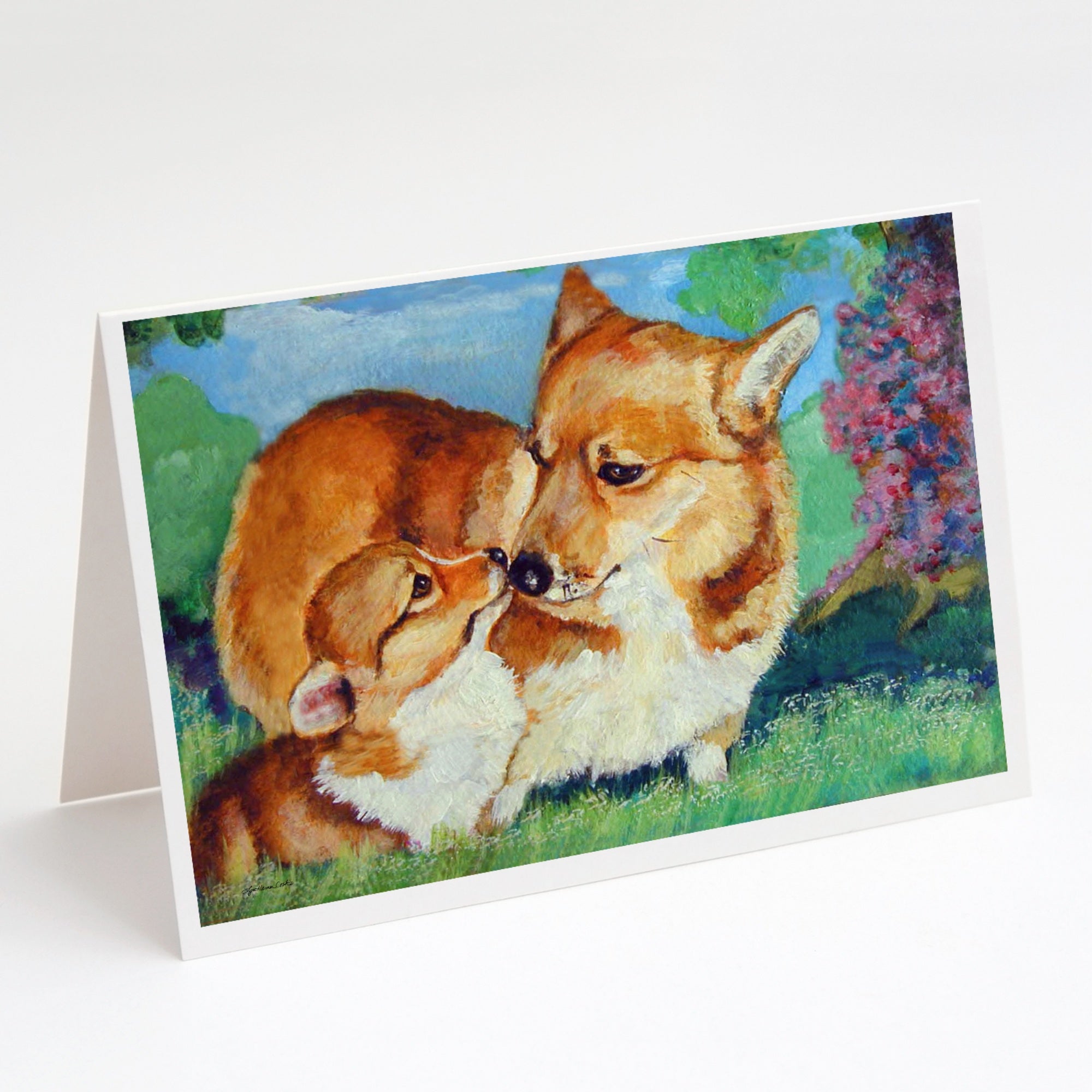Corgi Momma'S Love Greeting Cards And Envelopes Pack Of 8