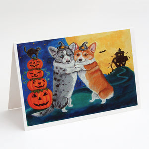 Corgi Halloween Scare Greeting Cards And Envelopes Pack Of 8