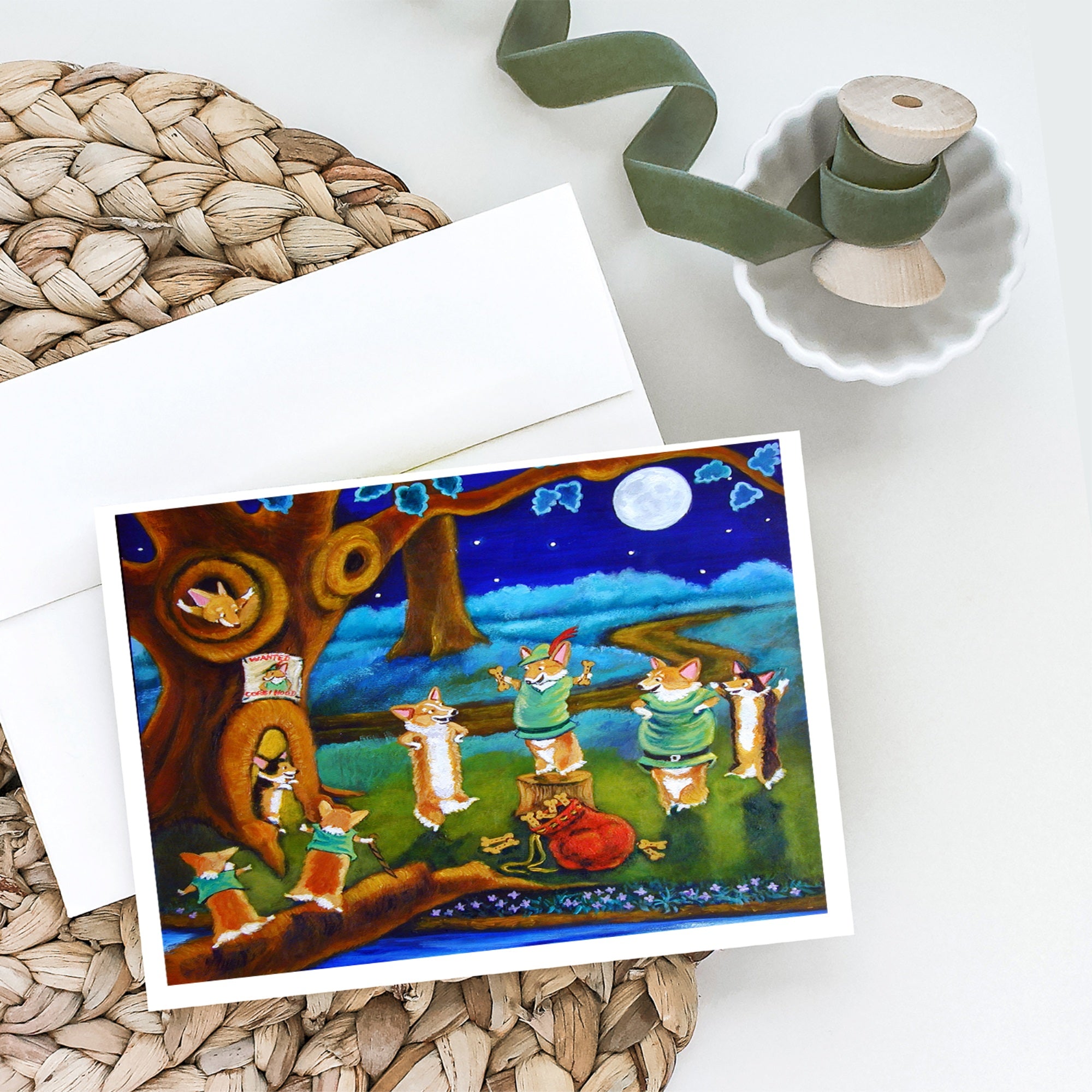 Corgi Robin Hood Greeting Cards And Envelopes Pack Of 8