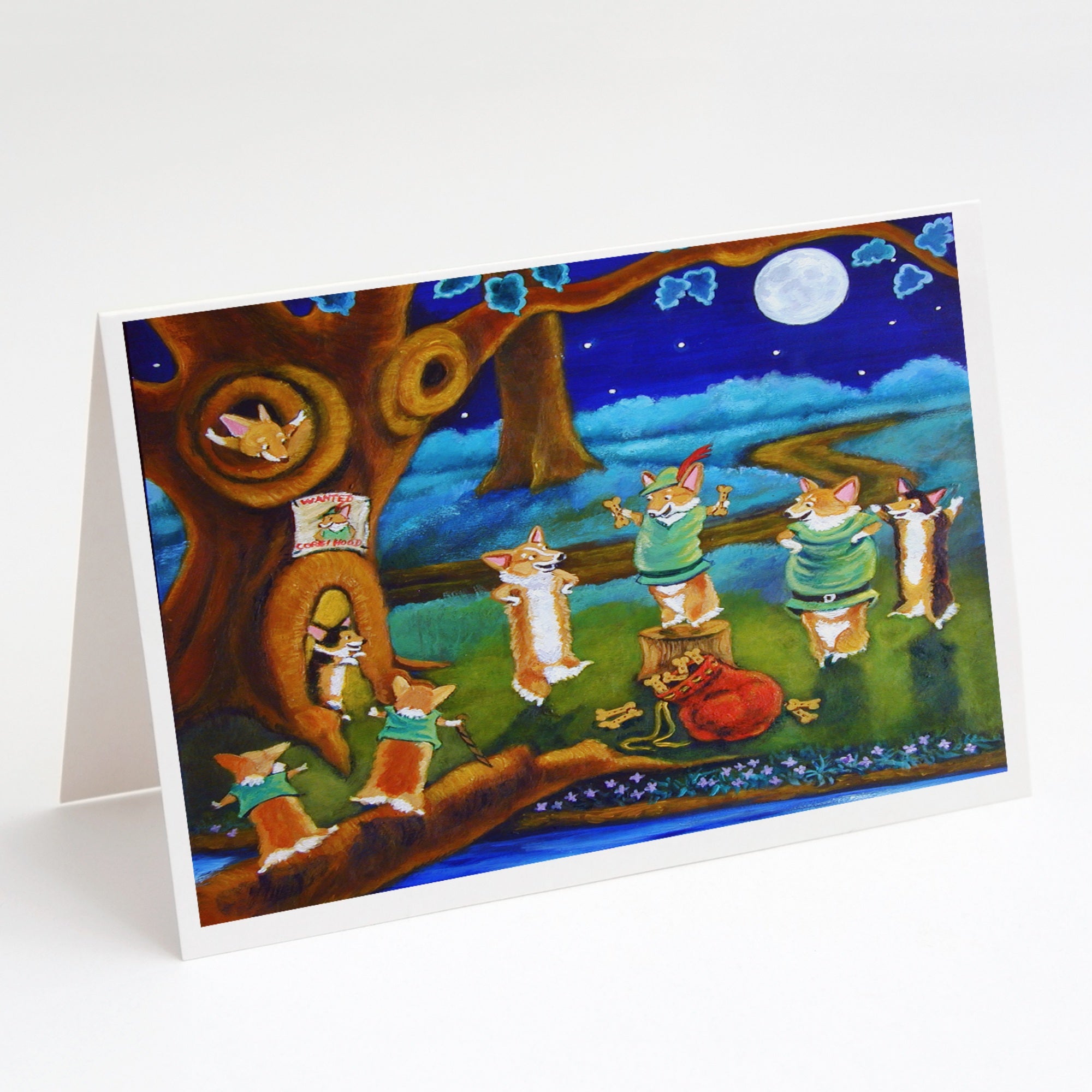 Corgi Robin Hood Greeting Cards And Envelopes Pack Of 8