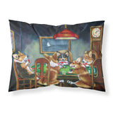 Caroline'S Treasures Corgi Playing Poker Printed, Polyester Envelope Closure Pillowcase, Standard, Multicolor