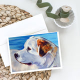 Great Pyrenees At The Beach Greeting Cards And Envelopes Pack Of 8