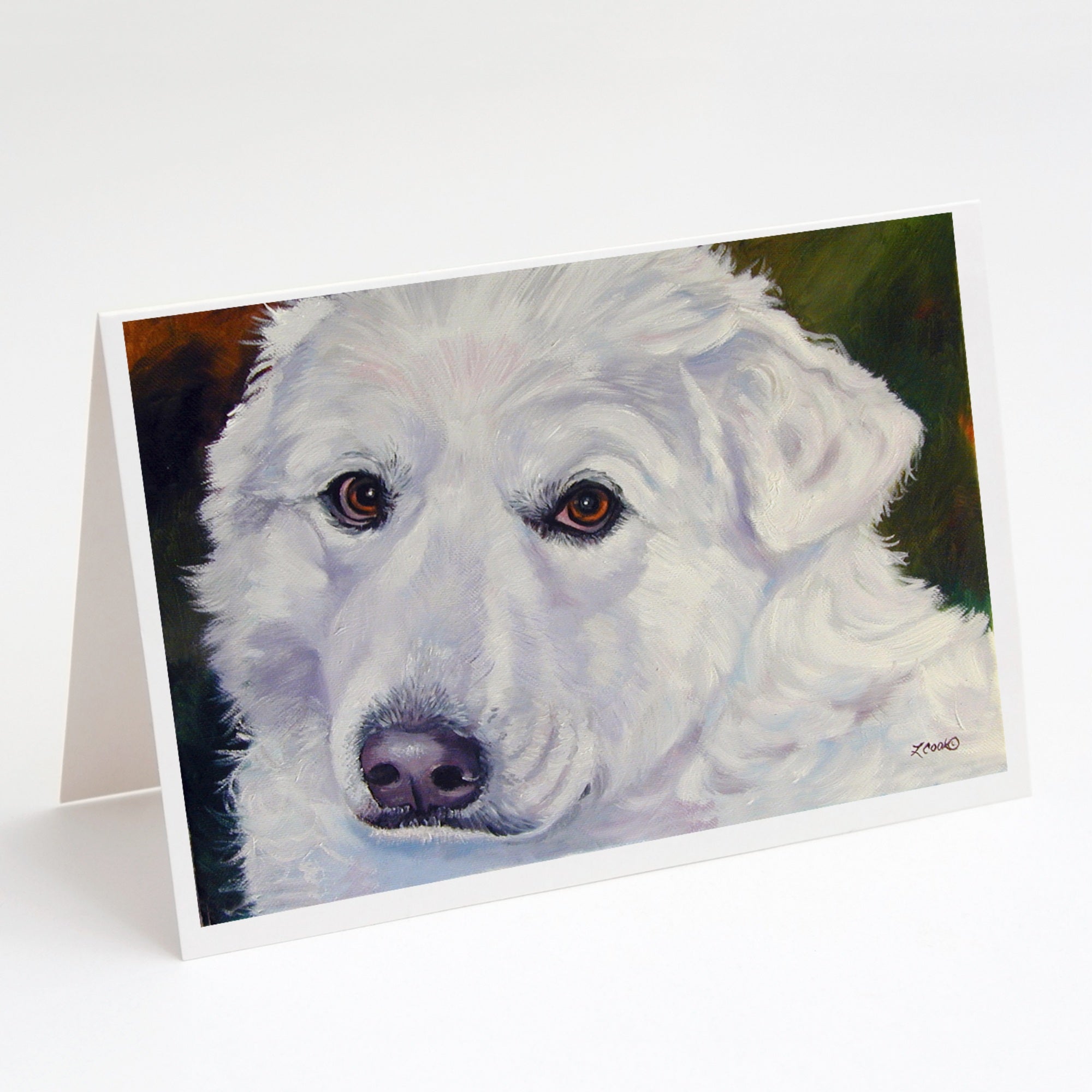 Great Pyrenees Contemplation Greeting Cards And Envelopes Pack Of 8