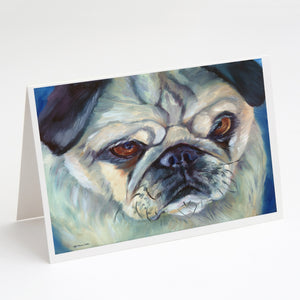 Pug In Thought Greeting Cards And Envelopes Pack Of 8