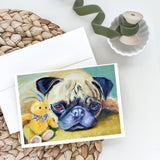 Pug Bunny Rabbit Greeting Cards And Envelopes Pack Of 8