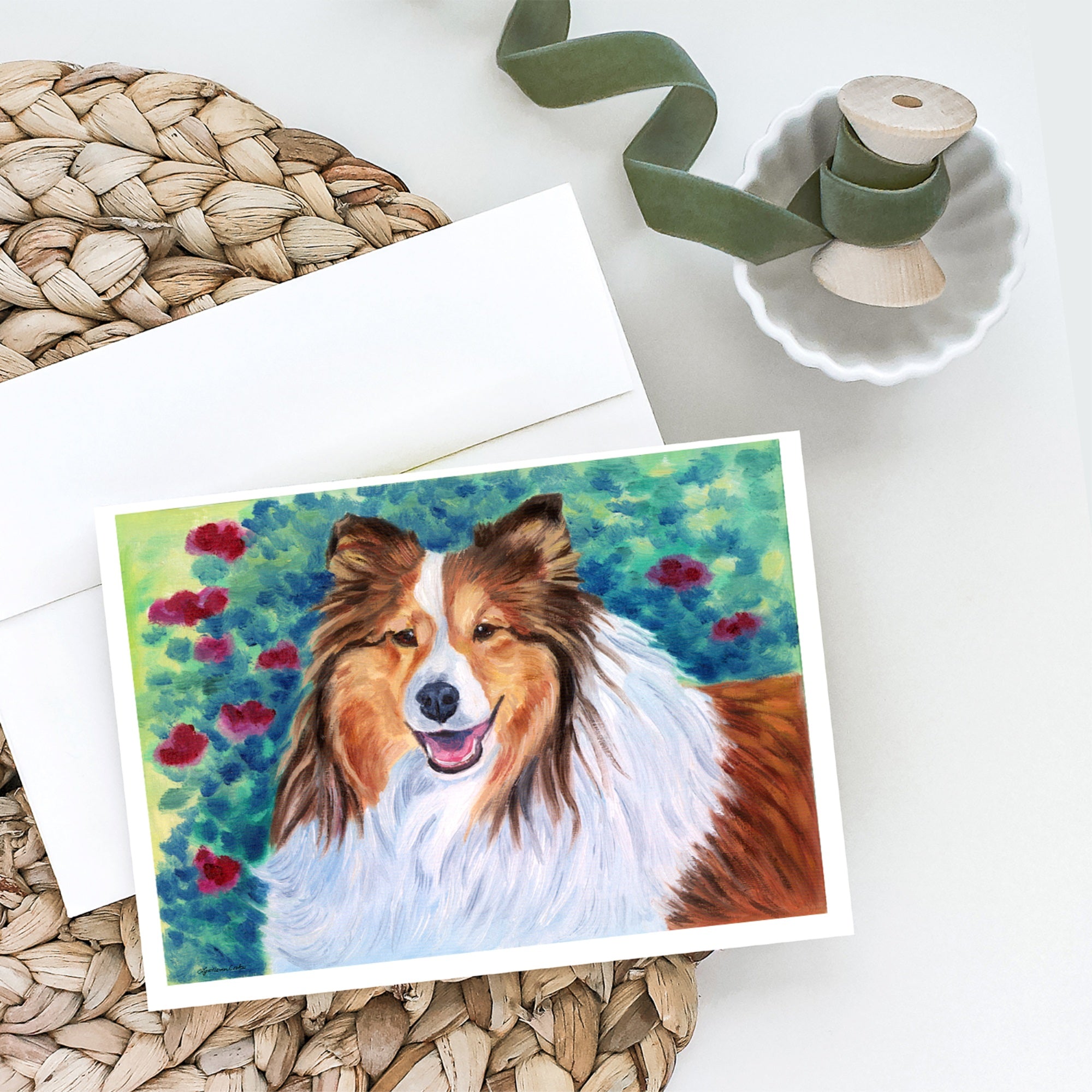 Sheltie Greeting Cards And Envelopes Pack Of 8