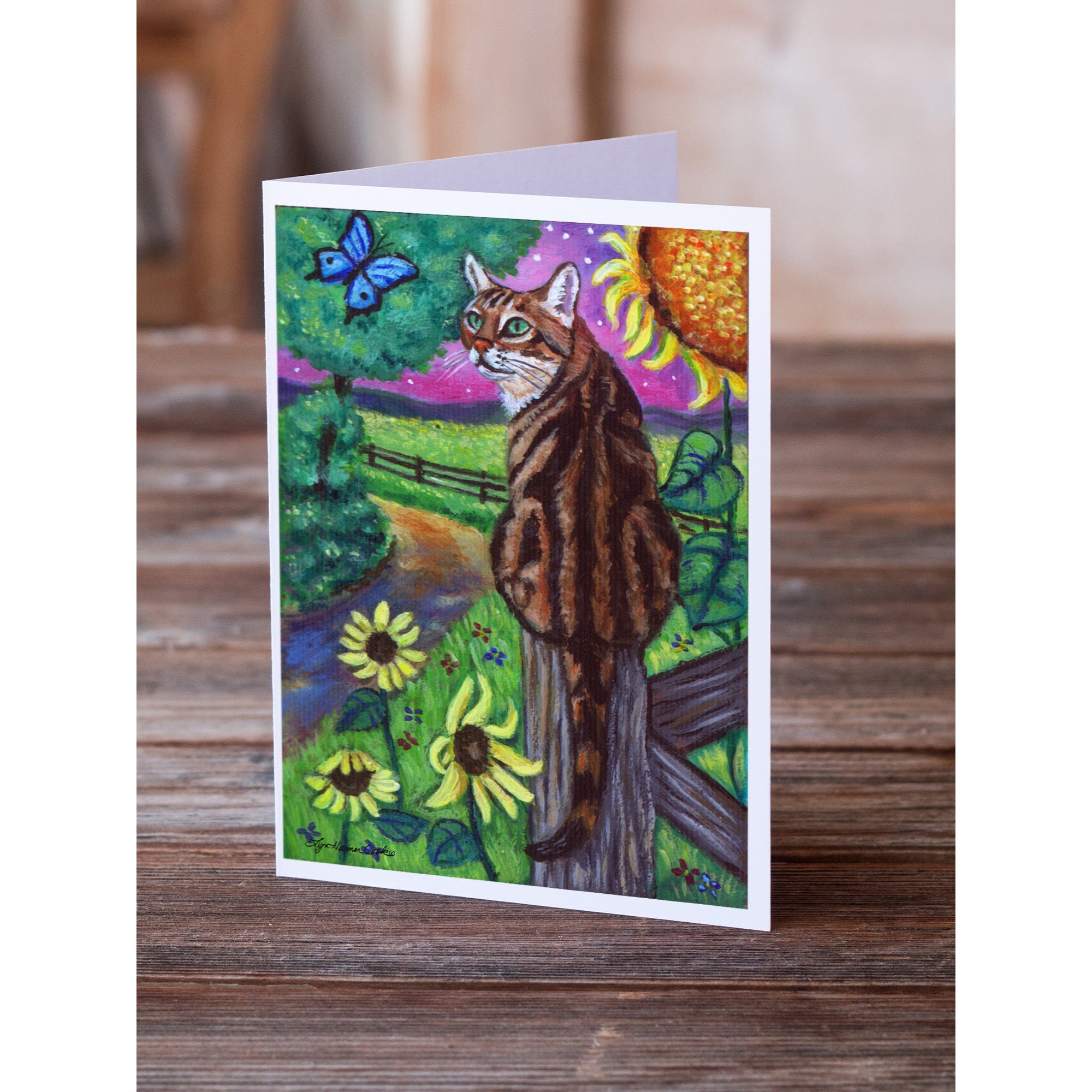 Bengal Cat Greeting Cards And Envelopes Pack Of 8