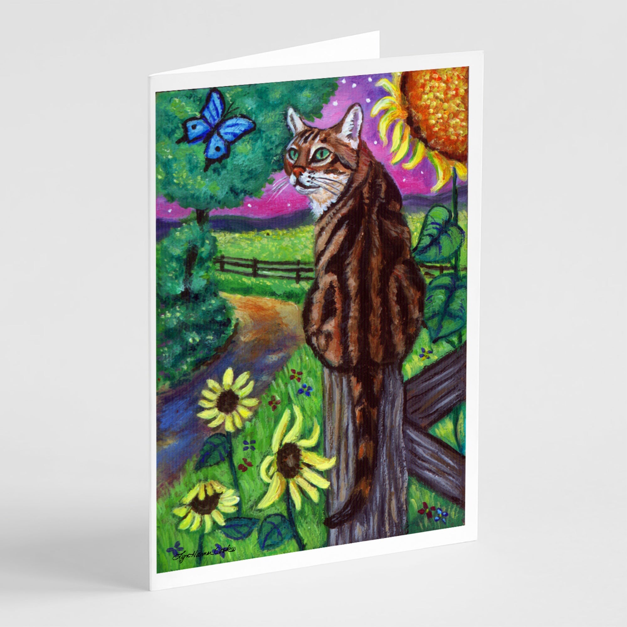 Bengal Cat Greeting Cards And Envelopes Pack Of 8