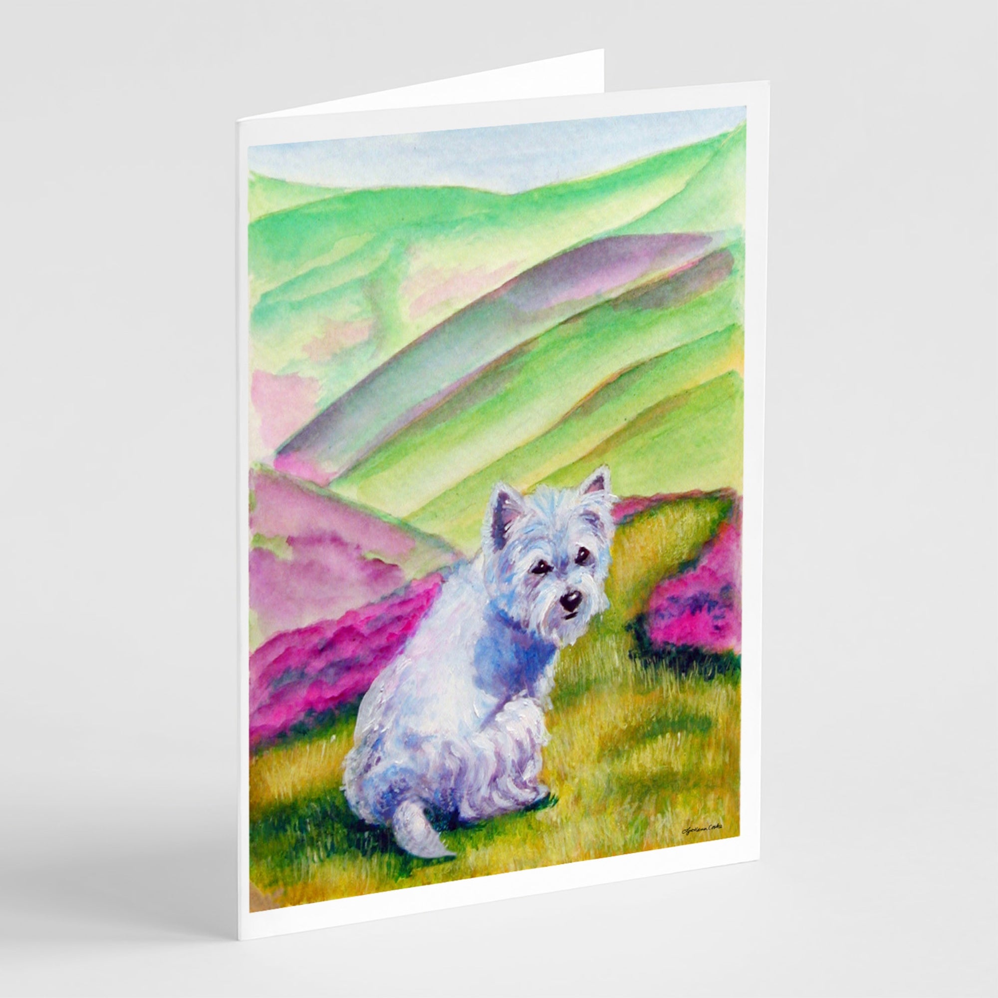 Westie Long Road Ahead Greeting Cards And Envelopes Pack Of 8