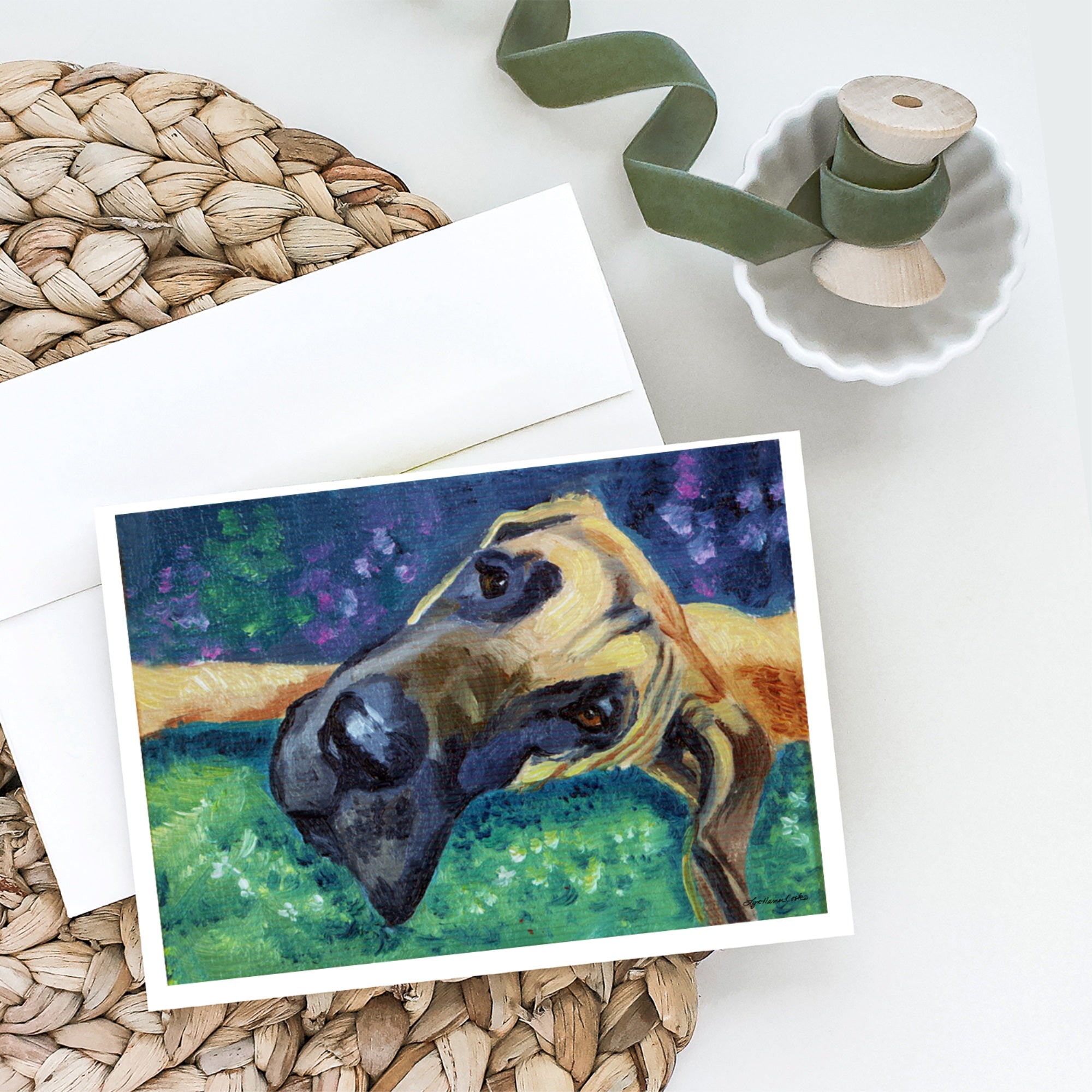 Great Dane Hard Day Greeting Cards And Envelopes Pack Of 8