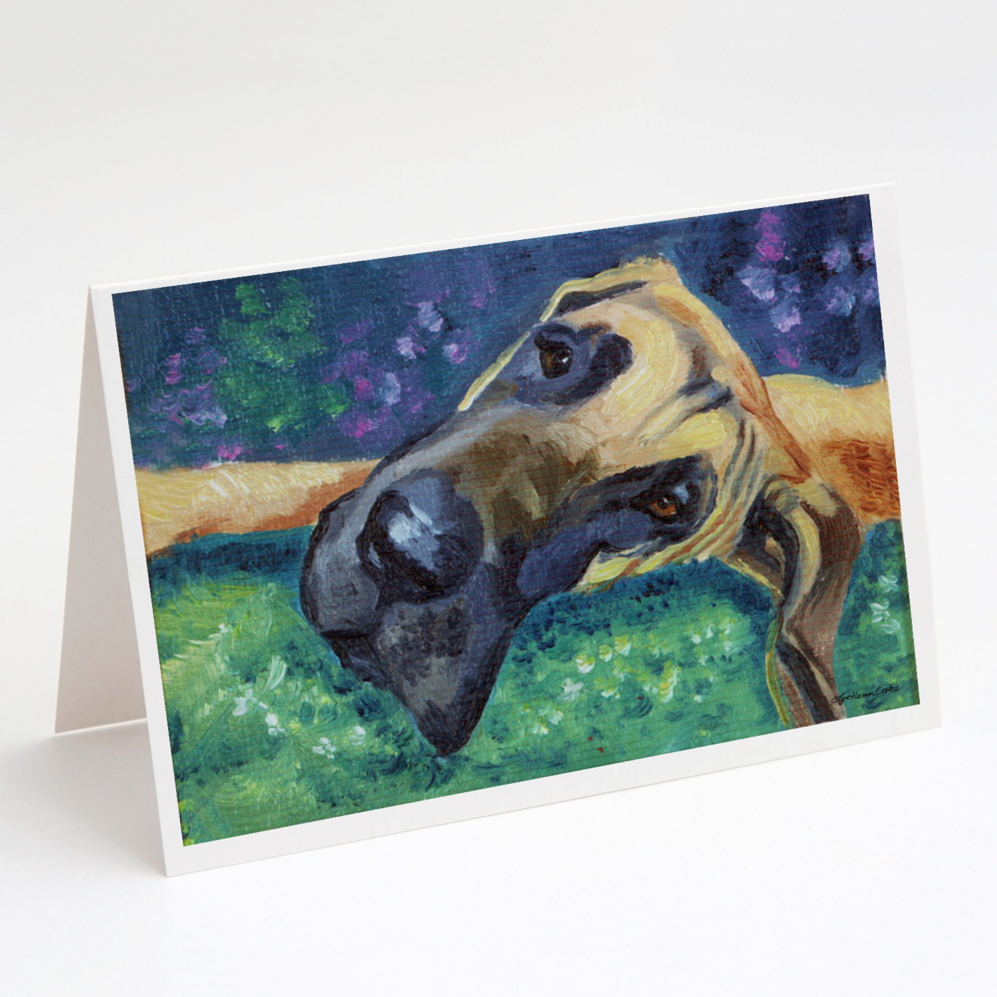 Great Dane Hard Day Greeting Cards And Envelopes Pack Of 8