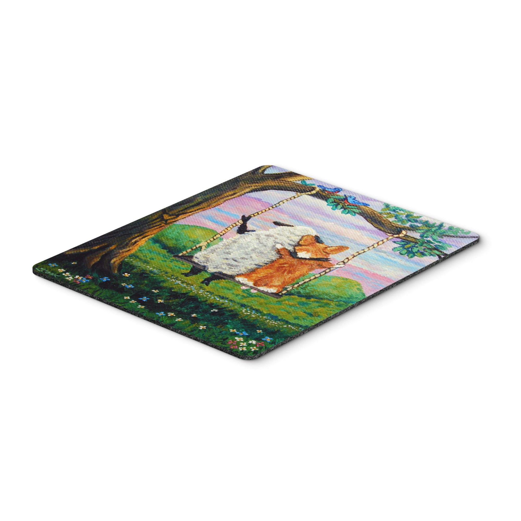Caroline'S Treasures Corgi With Sheep Love Grows Mouse Pad, Hot Pad Or Trivet, Multicolor (7439Mp)