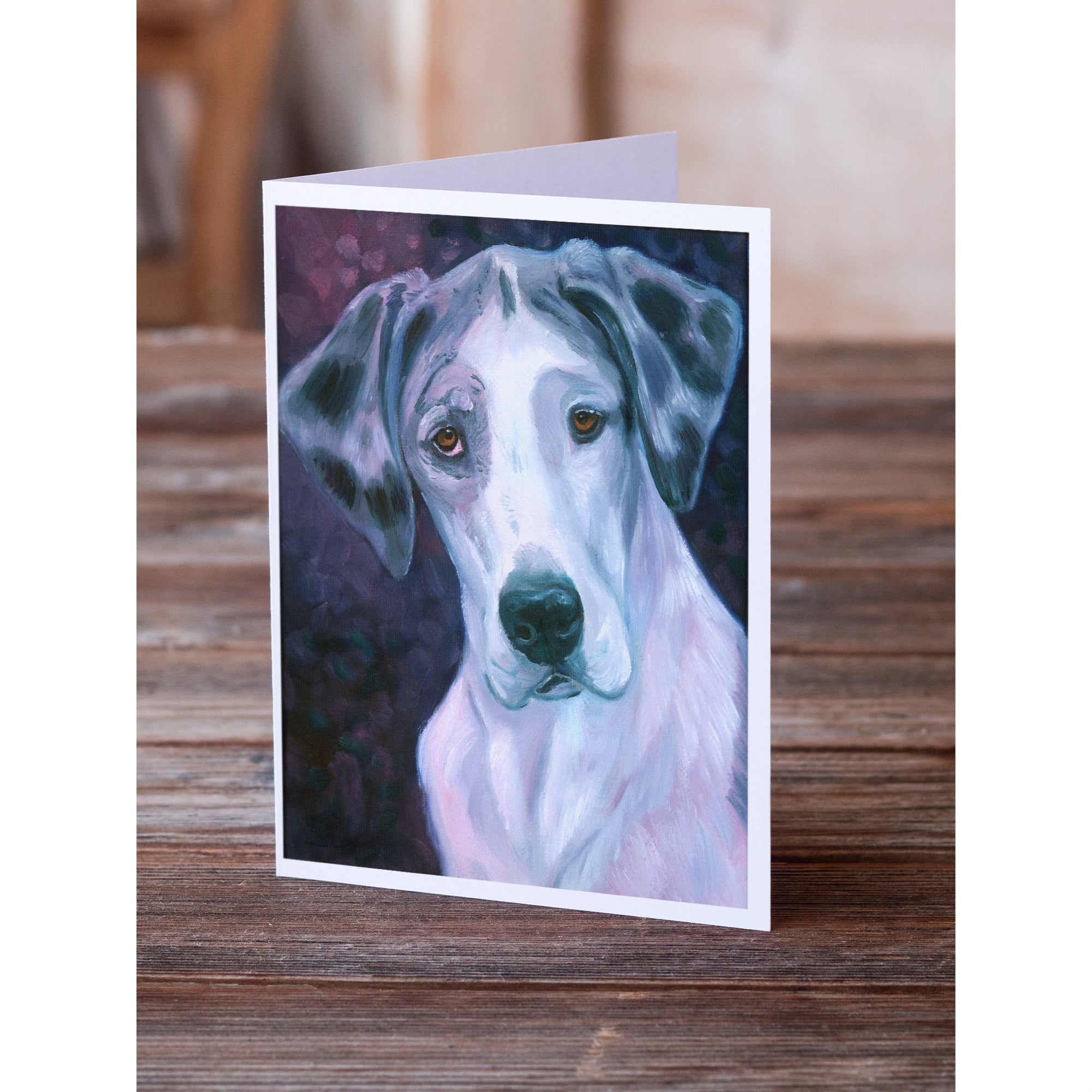 Curious Great Dane Greeting Cards And Envelopes Pack Of 8