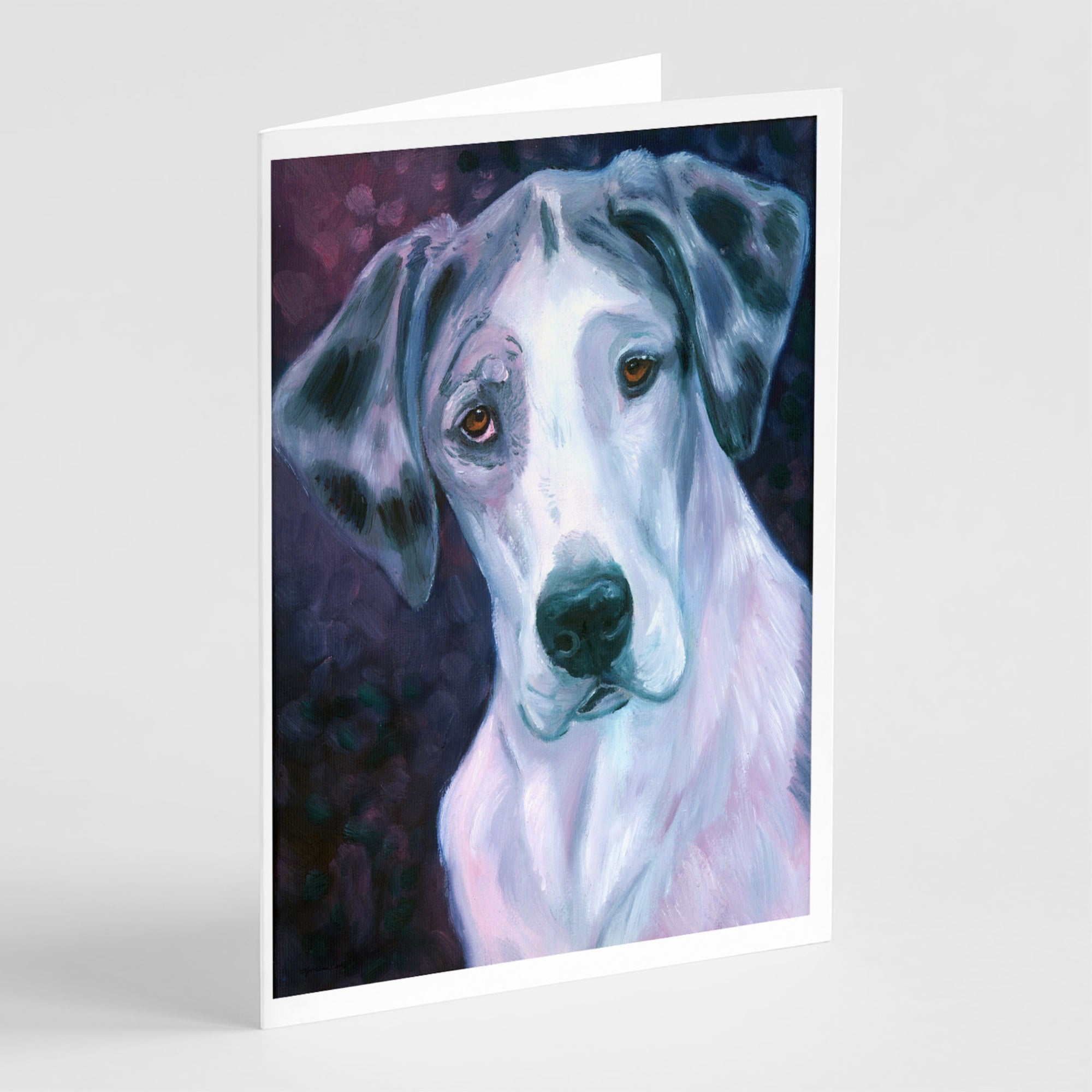 Curious Great Dane Greeting Cards And Envelopes Pack Of 8