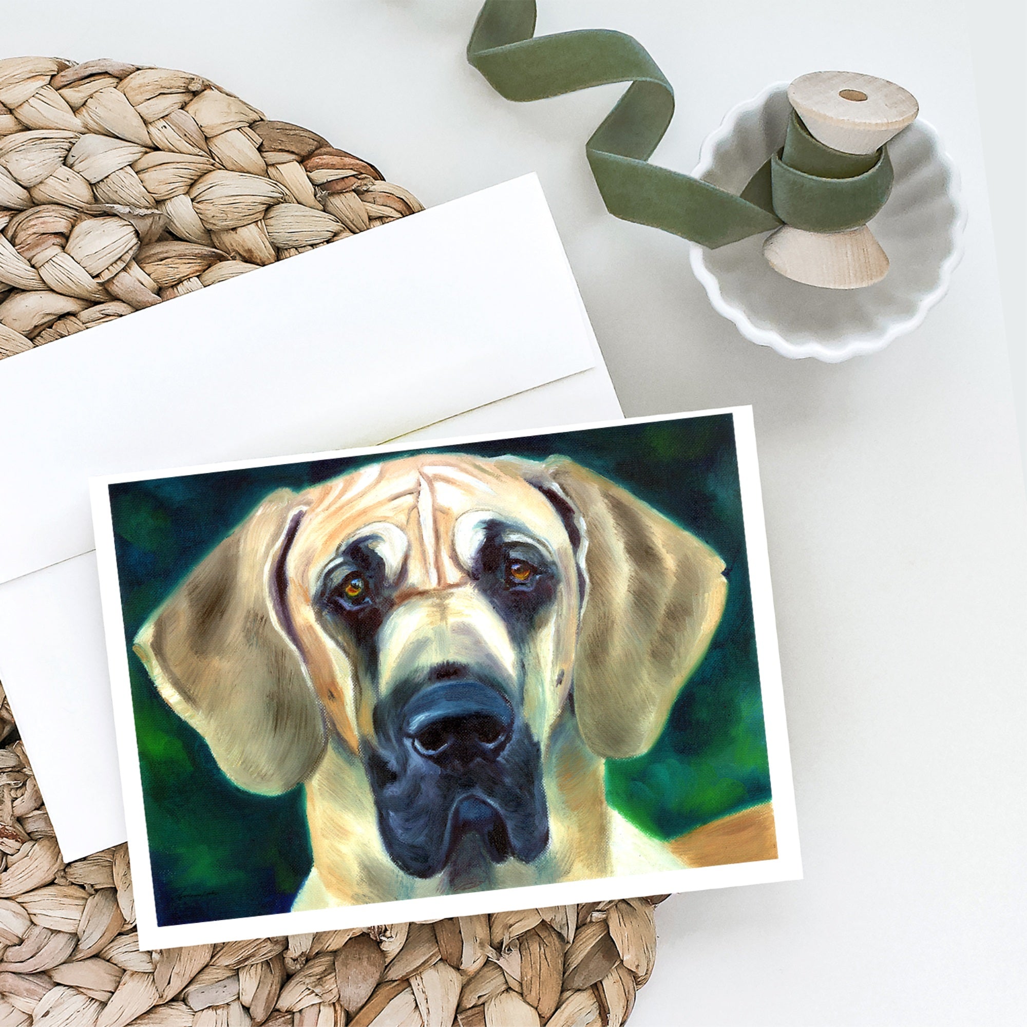 Great Dane Lookin At You Greeting Cards And Envelopes Pack Of 8