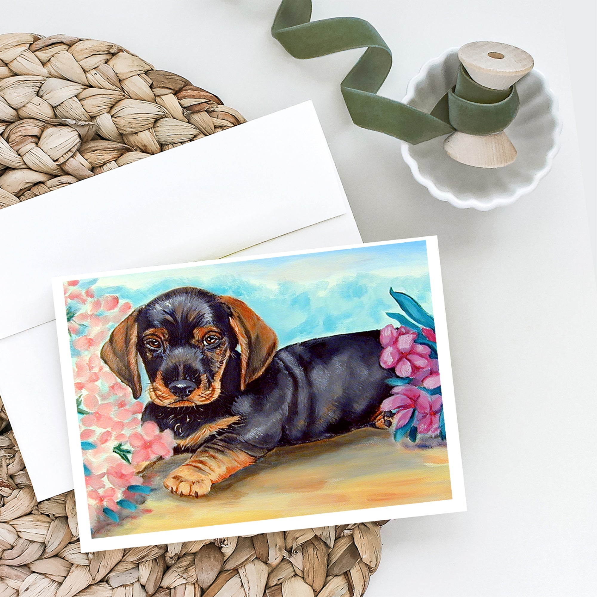 Dachshund Greeting Cards And Envelopes Pack Of 8