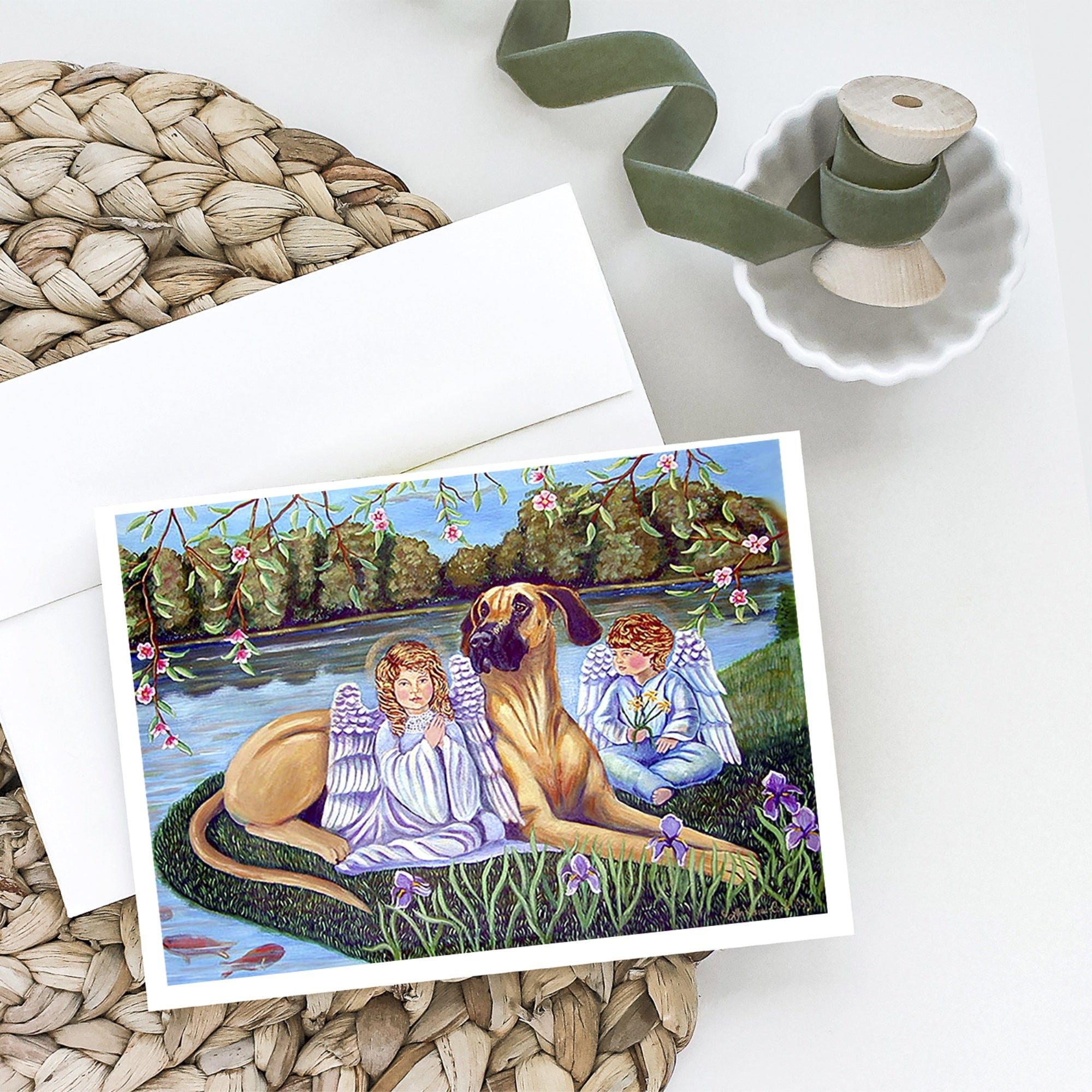 Angels With Great Dane Greeting Cards And Envelopes Pack Of 8