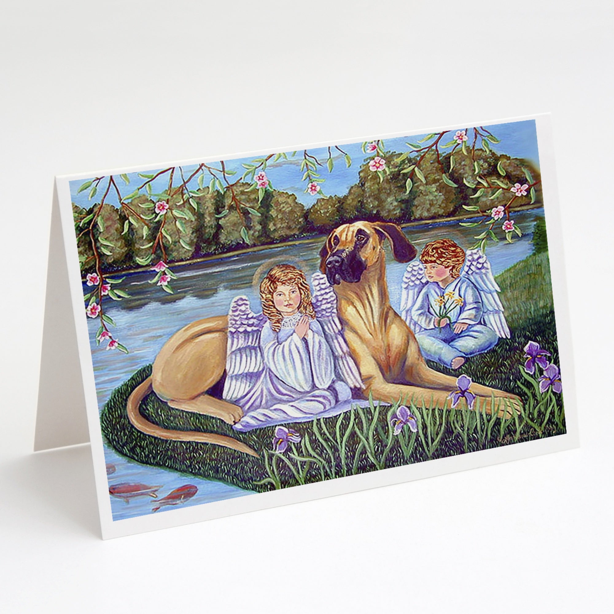 Angels With Great Dane Greeting Cards And Envelopes Pack Of 8
