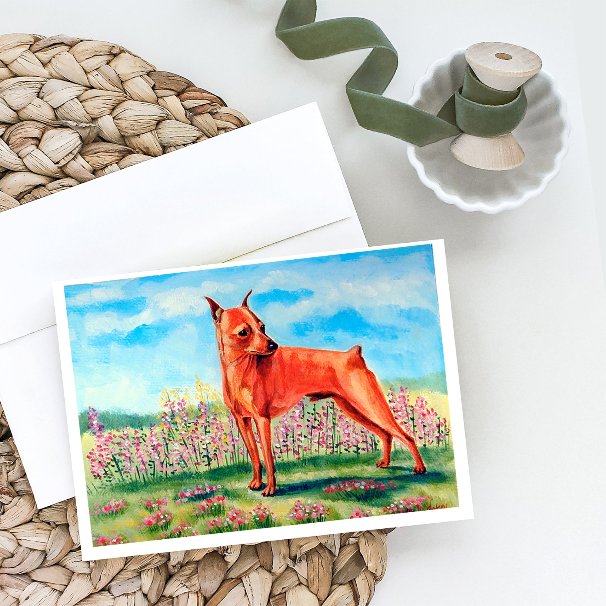 Min Pin Greeting Cards And Envelopes Pack Of 8