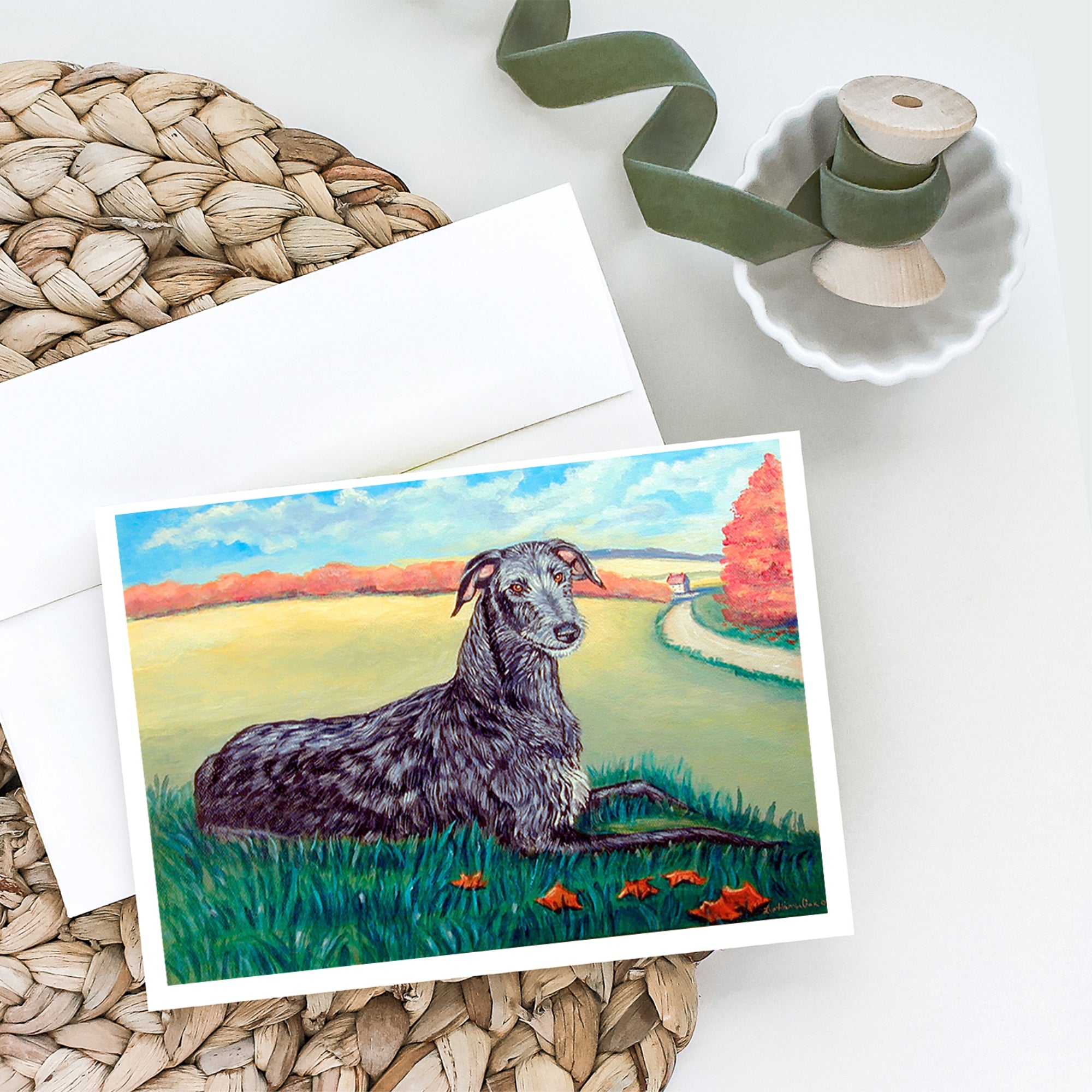 Scottish Deerhound Greeting Cards And Envelopes Pack Of 8