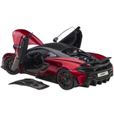 Mclaren 600Lt Vermillion Red And Carbon 1/18 Model Car By Autoart