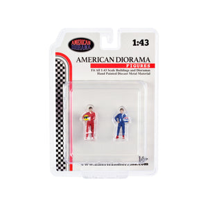 'Racing Legends'' 80'S Set Of 2 Diecast Figures For 1/43 Scale Models By American Diorama