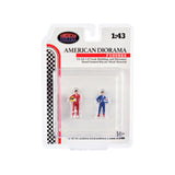 'Racing Legends'' 80'S Set Of 2 Diecast Figures For 1/43 Scale Models By American Diorama