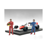 Racing Legends 80s Set of 2 Diecast Figures for 1/43 Scale Models by American Diorama