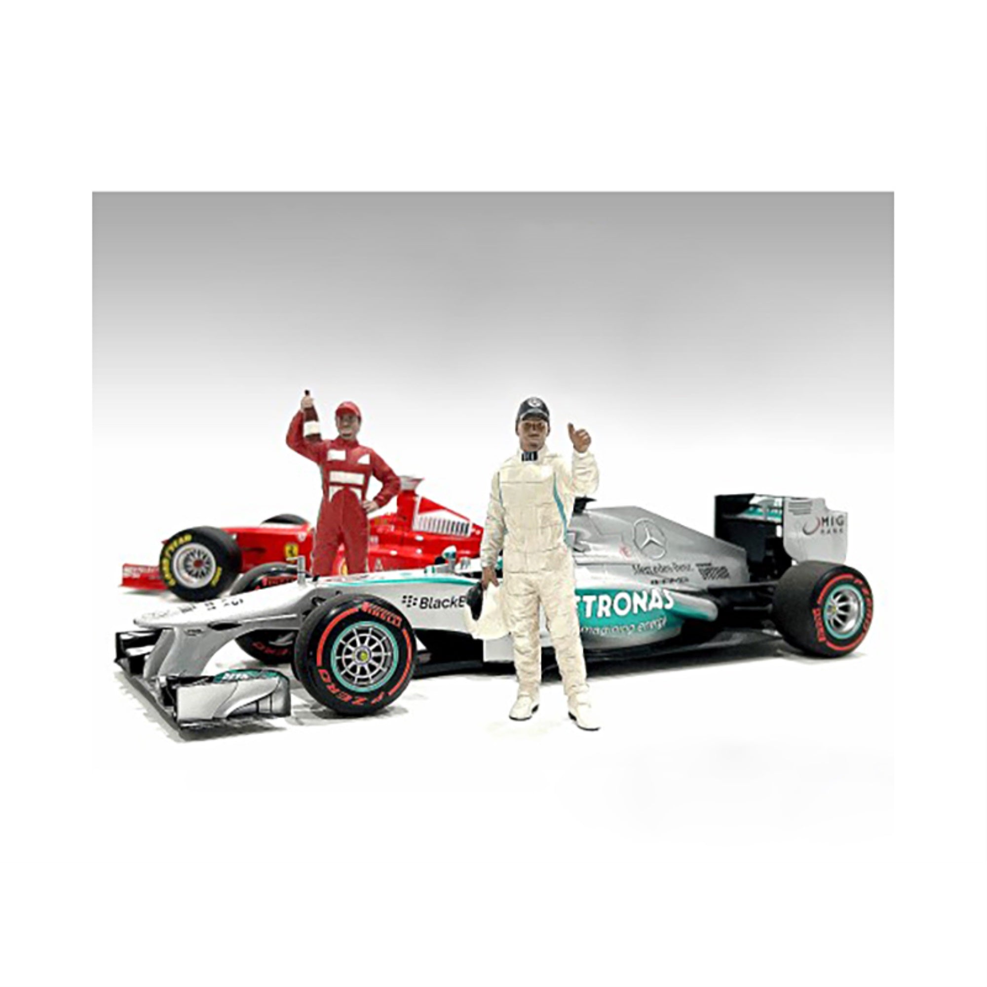 'Racing Legends'' 2000'S Set Of 2 Diecast Figures For 1/43 Scale Models By American Diorama