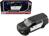 2025 Chevrolet Tahoe PPV Black and White Custom Builders Kit Law Enforcement and Public Service Series 1/24 Diecast Model C