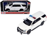 2025 Chevrolet Tahoe PPV White Custom Builders Kit Law Enforcement and Public Service Series 1/24 Diecast Model Car by Moto