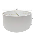 Hardback Shallow Drum Lampshade White Linen Fabric, 14x14x7