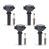 Set of 4 Ignition coil + Spark Plug for Ford 2012-2021 Explorer Focus Edge l4 2.0L 2.3L