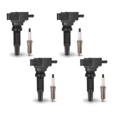 Set of 4 Ignition coil + Spark Plug for Ford 2019-2021 Transit Connect Edge Lincoln 2019-2020 Nautilus l4 2.0L 2.3L