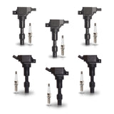 Set of 6 Ignition + Spark Plug for Kia 2016-2020 Sedona Sorento Cadenza Hyundai 2020-2021 Palisade Genesis 2018-2020 G80 V6 3.3L 3.8L